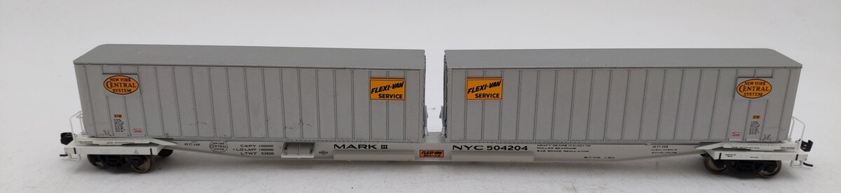Walthers 932-23925 HO NYC Gold Line Flexi-Van Flatcar w/Two Trailers EX