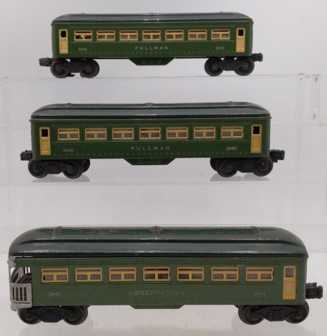 Lionel 2440 & 2441 Vintage O Lionel Lines Green Tinplate Pullman Cars [3]