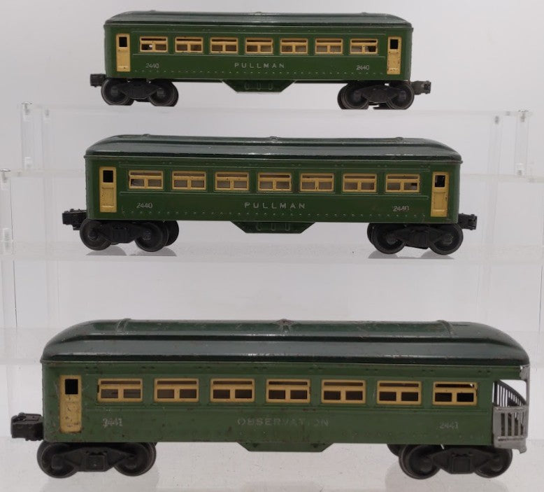Lionel 2440 & 2441 Vintage O Lionel Lines Green Tinplate Pullman Cars [3]