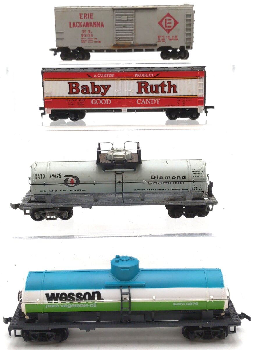 Assorted HO Scale Freight Cars: 73510, 5342, 74425, 9876 [4] VG
