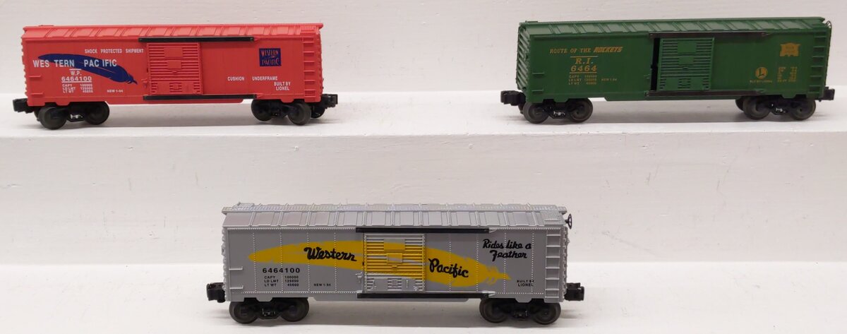 Lionel 6-19257 O Gauge Western Pacific 6464 Series II Boxcars (Set of 3) EX/Box