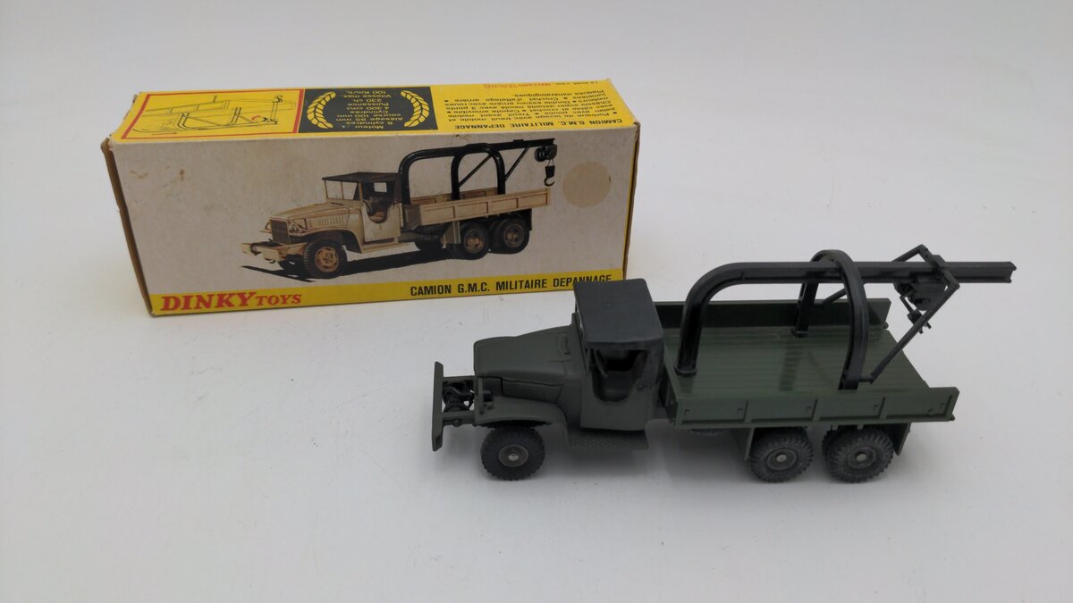 Dinky 808 1:43 Scale GMC 6 X 6 Military Tow Truck Camion G.M.C. Die Cast EX/Box