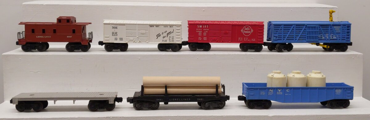 Lionel Vintage O Freight Cars 6050, 6162, 6014, 6017, 3461, 3376 6401-25 [7] VG