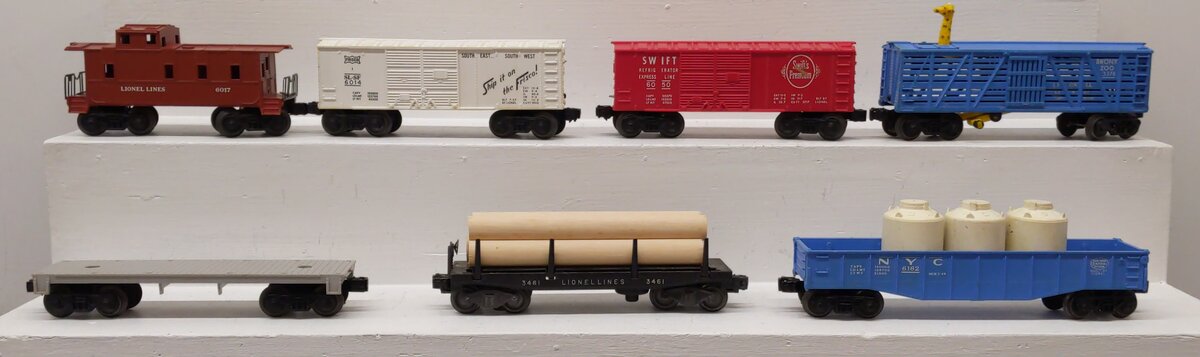 Lionel Vintage O Freight Cars 6050, 6162, 6014, 6017, 3461, 3376 6401-25 [7] VG
