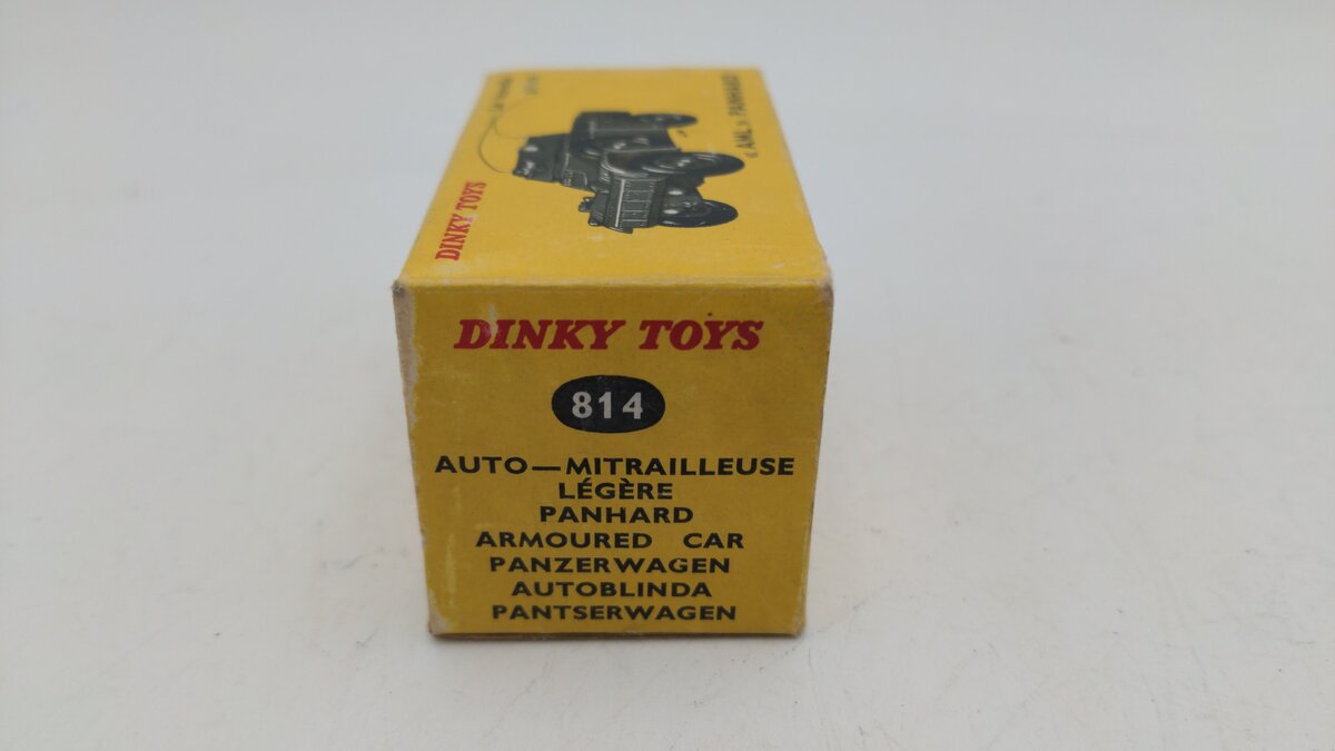 Dinky 814 Die Cast Military Green Panhard Armored Car EX/Box