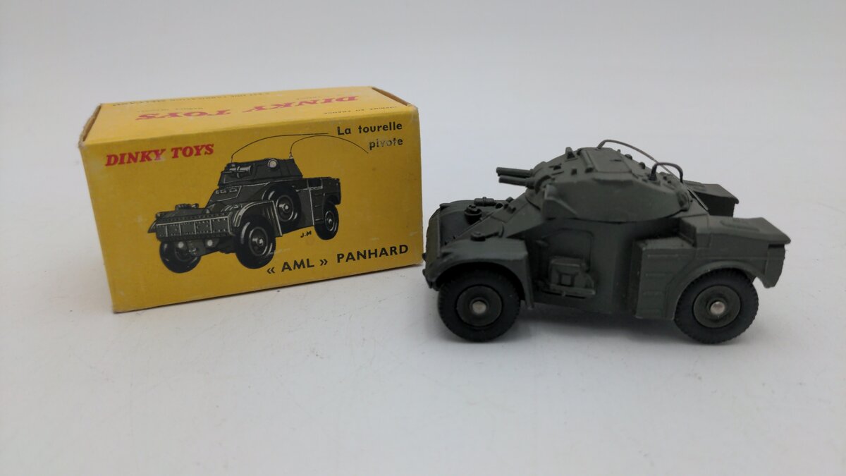 Dinky 814 Die Cast Military Green Panhard Armored Car EX/Box