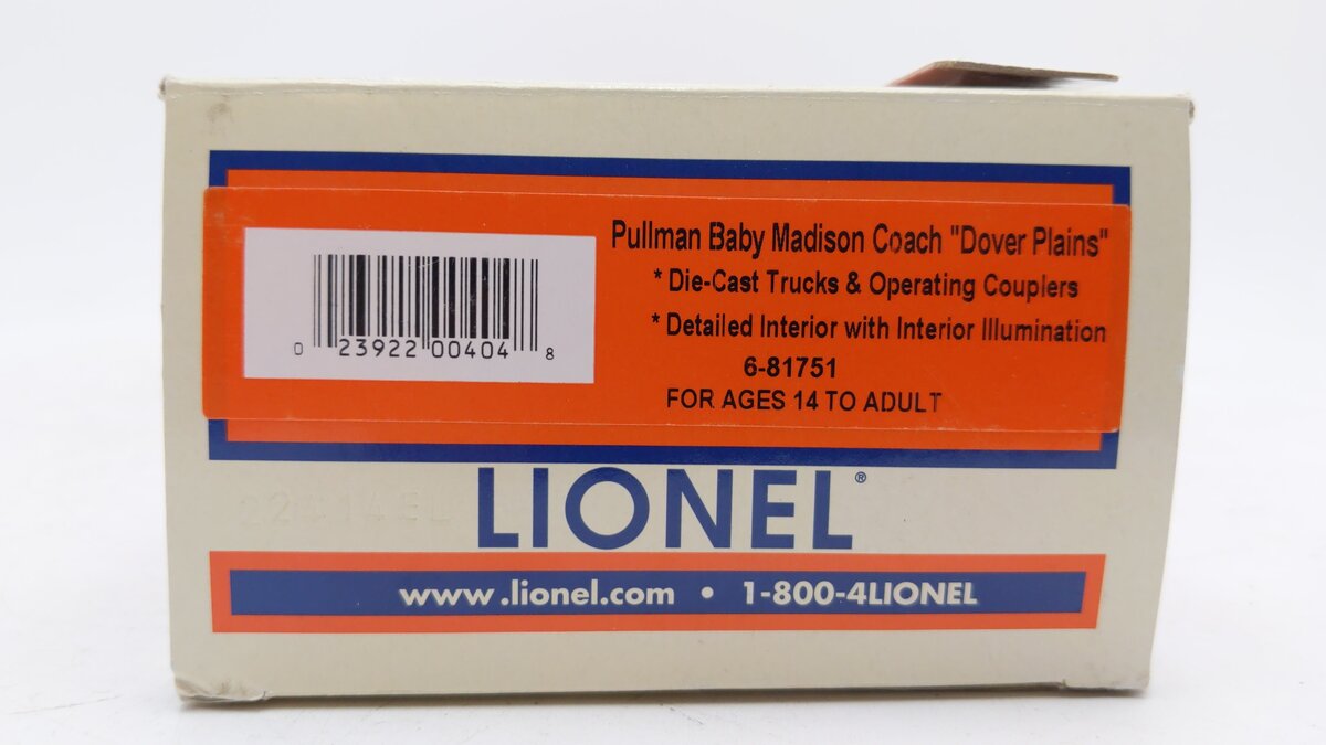 Lionel 6-81751 O Pullman "Dover Plains" Baby Madison Coach VG/Box