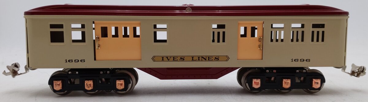 MTH 10-8046-A No.1696 O Gauge Tinplate Beige/Maroon Baggage Car EX/Box