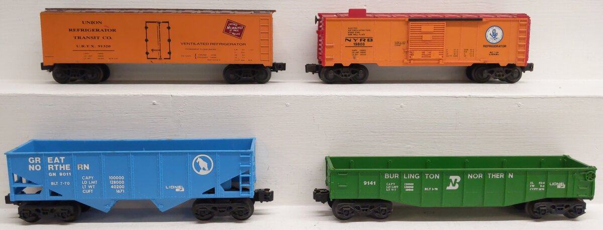 Lionel & Other O Scale Assorted Freight Cars (4): #9141, #19808, #9011, & #91320