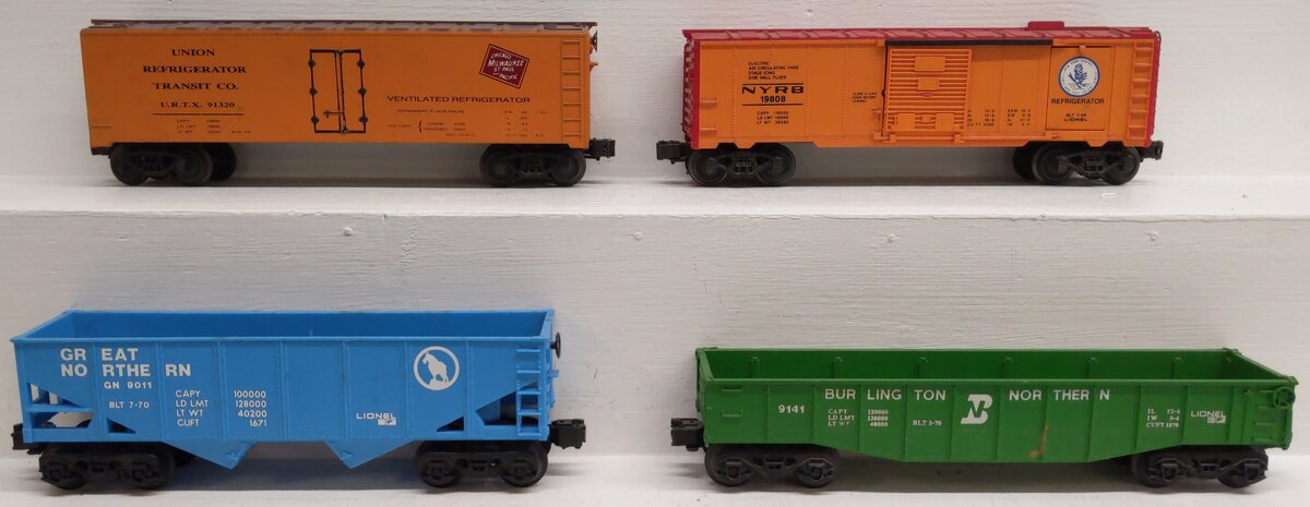 Lionel & Other O Scale Assorted Freight Cars (4): #9141, #19808, #9011, & #91320
