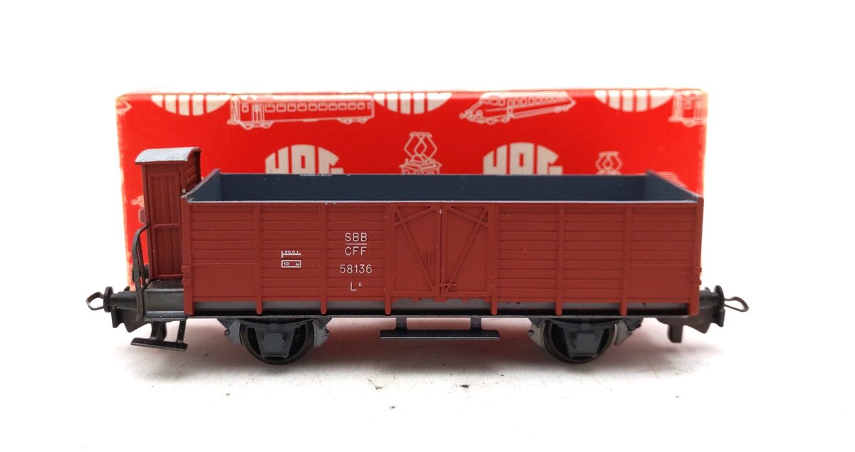 HAG 335 HO SBB Gondola w/ Brakeman's Cab #58136 EX/Box