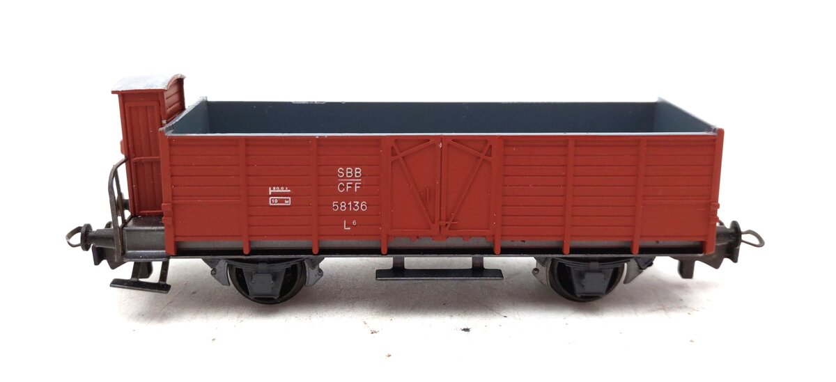 HAG 335 HO SBB Gondola w/ Brakeman's Cab #58136 EX/Box
