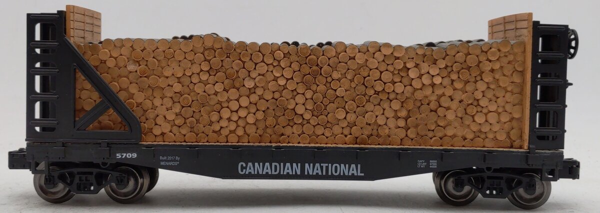 Menards 279-3434 O Canadian National Flatcar w/ Log Load VG/Box