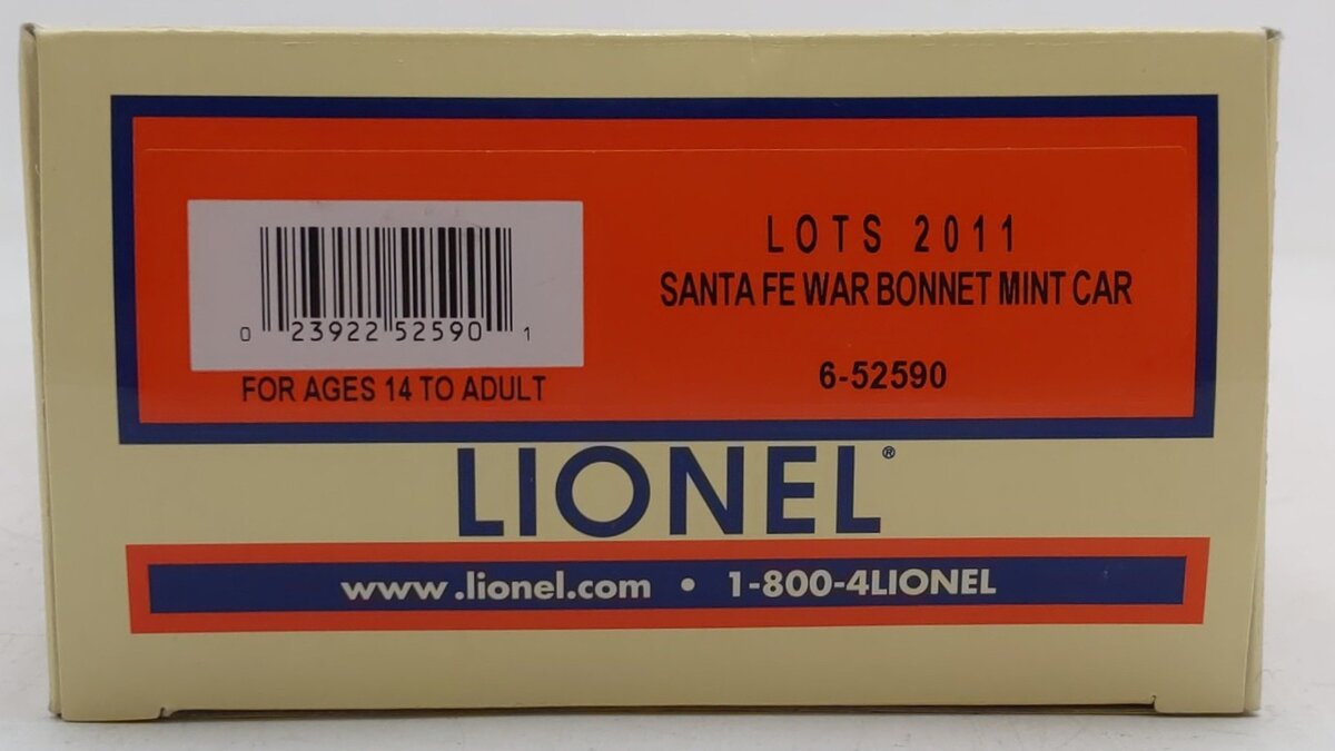 Lionel 6-52590 O Gauge LOTS 2011 Santa Fe War Bonnet Mint Car #32112 LN/Box