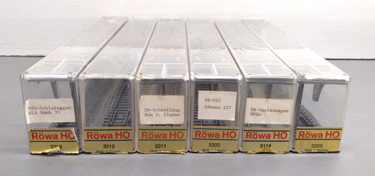 ROWA HO Assorted Passenger Cars: 3211, 3202, 3203, 3219, 3114, 3212 [6] EX