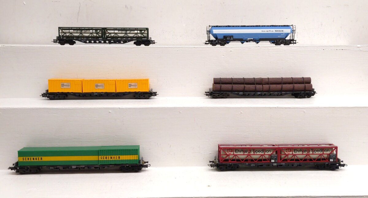 ROWA HO Assorted Freight Cars: 2410, 2502, 2227, 2026, 2411 [6] EX
