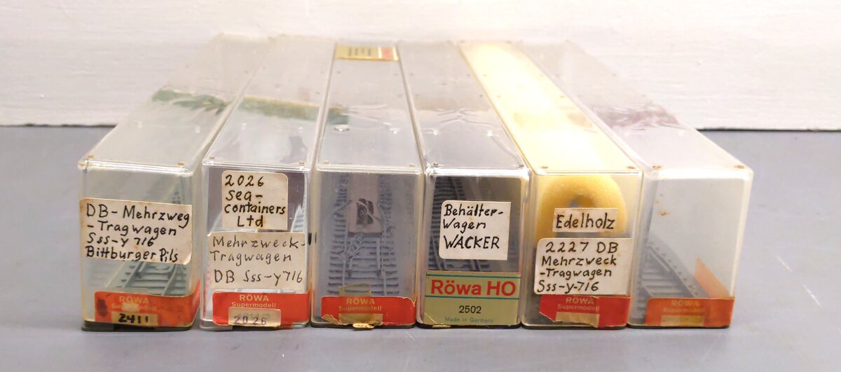 ROWA HO Assorted Freight Cars: 2410, 2502, 2227, 2026, 2411 [6] EX