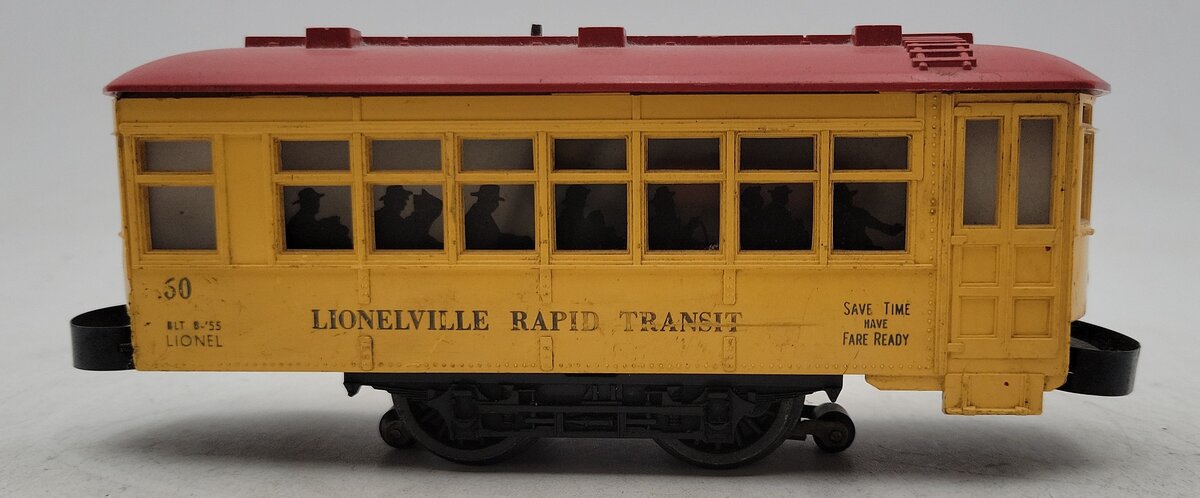 Lionel 60 Vintage O Gauge Postwar Lionelville Trolley with Black Lettering VG