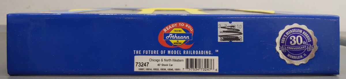 Athearn 73247 HO C&NW 40' Stock Car (Pack of 6) LN/Box
