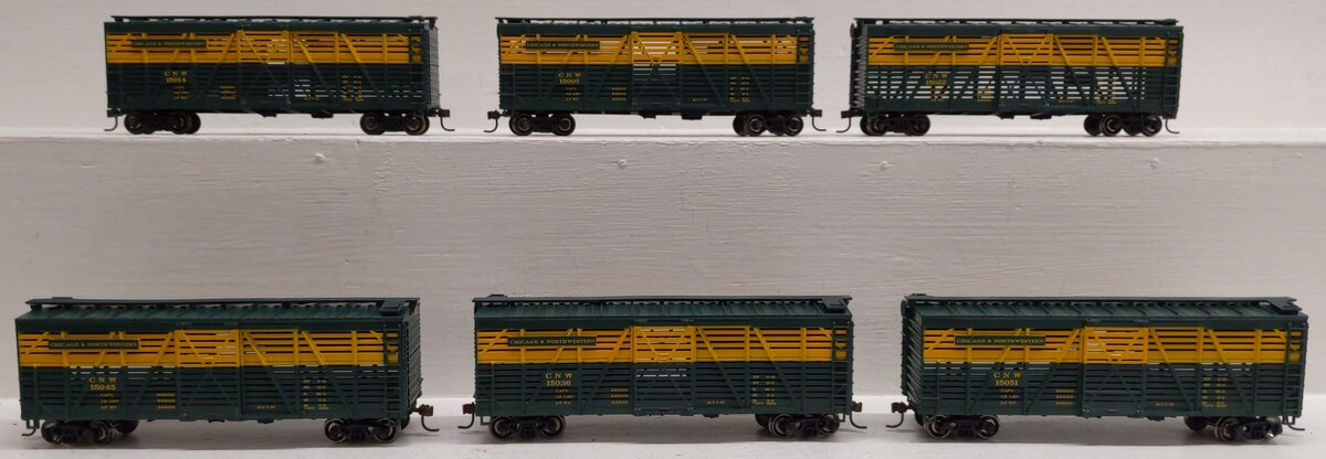 Athearn 73247 HO C&NW 40' Stock Car (Pack of 6) LN/Box