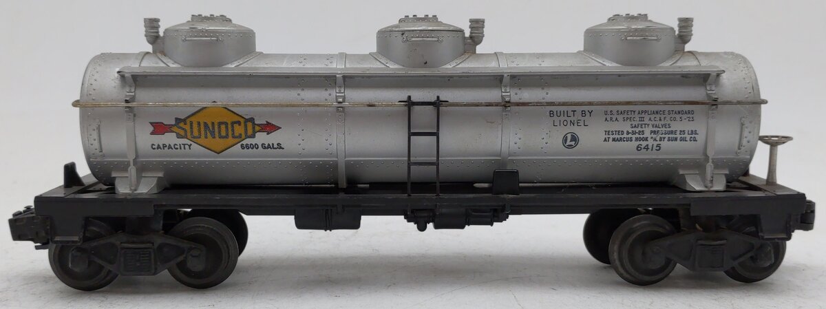 Lionel 6415 Vintage O Sunoco Triple Dome Tank Car