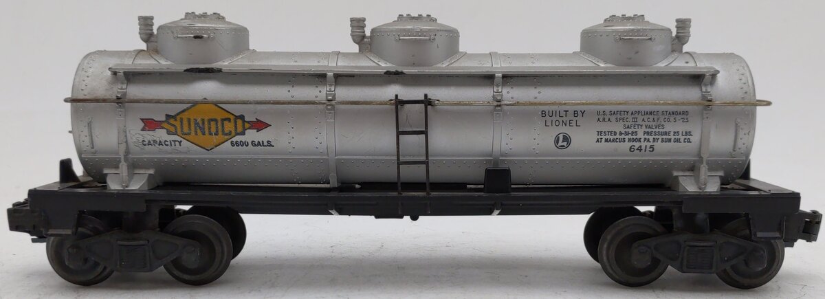 Lionel 6415 Vintage O Sunoco Triple Dome Tank Car