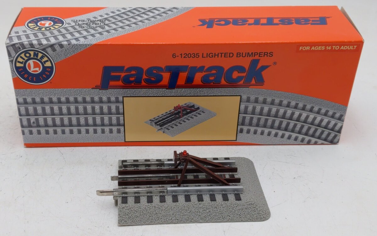 Lionel 6-12035 O Gauge FasTrack Lighted Bumper EX/Box