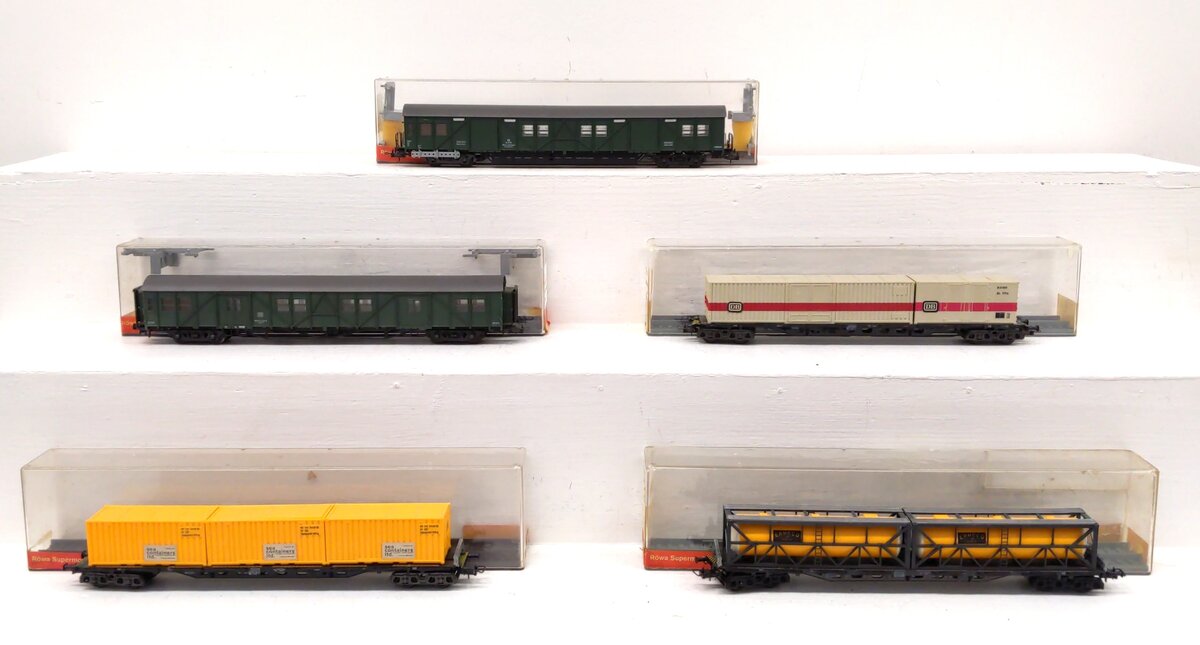 ROWA HO Assorted Freight Cars: 2408, 3020, 2038, 3018 [5] EX