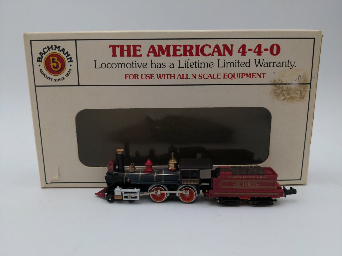 Bachmann 51051 N Scale Union Pacific 4-4-0 Steam Locomotive w/ Tender EX/Box