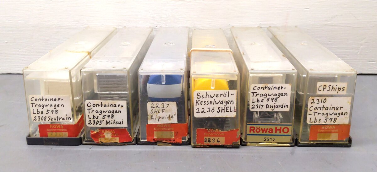 ROWA HO Assorted Freight Cars: 2310, 2317, 2236, 2237, 2308, 2305 [6] EX