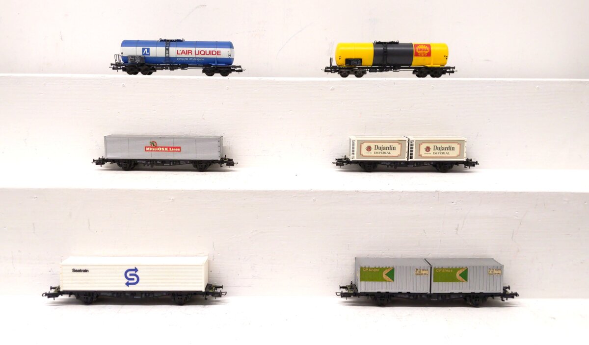 ROWA HO Assorted Freight Cars: 2310, 2317, 2236, 2237, 2308, 2305 [6] EX