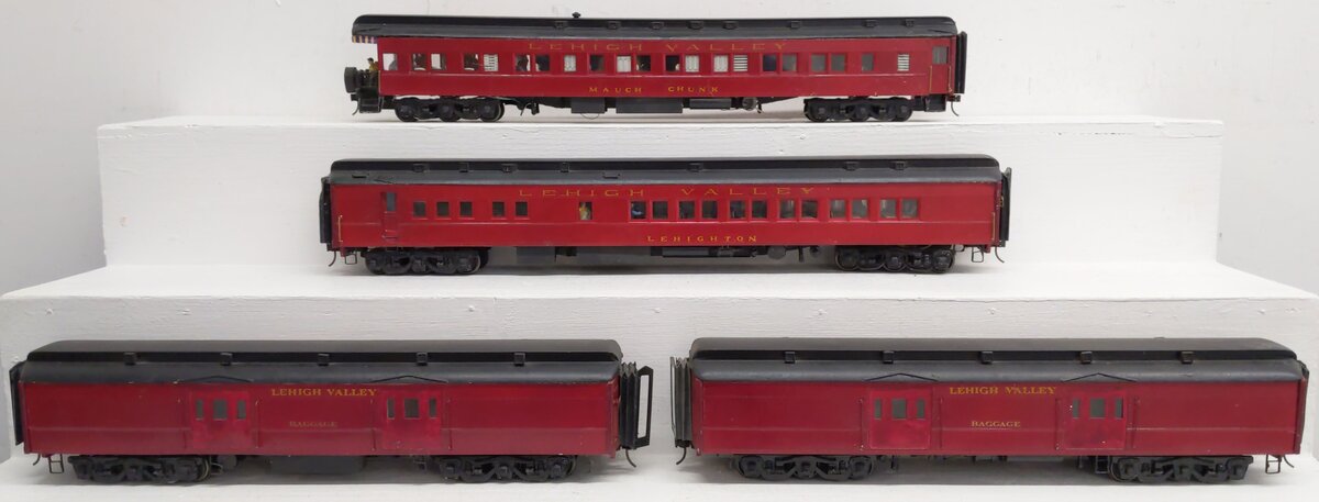 O Scale Lehigh Valley Assorted Passenger Cars (4) - Painted