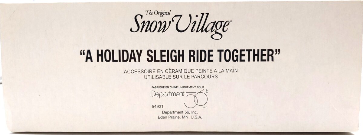 Dept 56 54921 A Holiday Sleigh Ride Together LN/Box