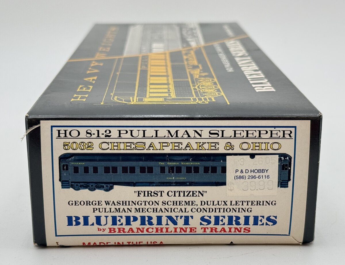 Branchline Trains 5032 HO Chesapeake & Ohio First Citizen Pullman Sleeper EX/Box