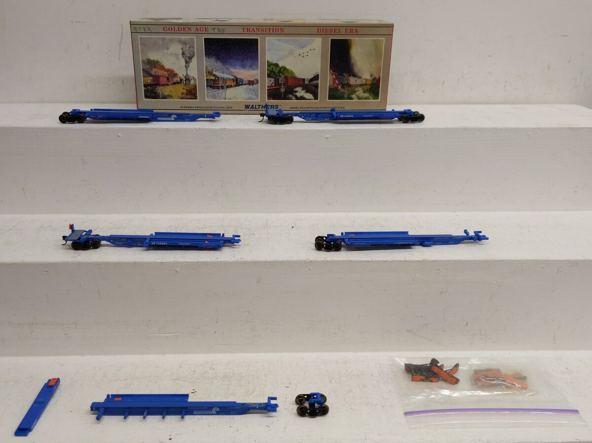 Walthers 932-3935 HO Conrail 5 Unit All Purpose Spine Car Kit #730006 VG/Box