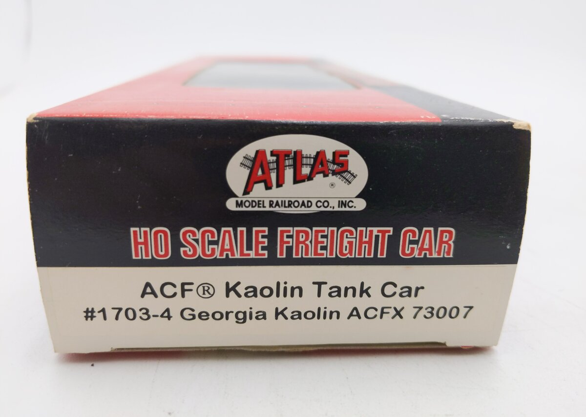 Atlas 1703-4 HO Scale Georgia Kaolin ACFX Tank Car #73007 Weathered/Box