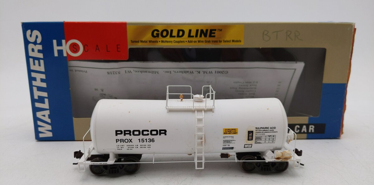 Walthers 932-7224 HO Scale Procor UTLX 16K Gal Flow Funnel Tank Car #15136 EX/Box