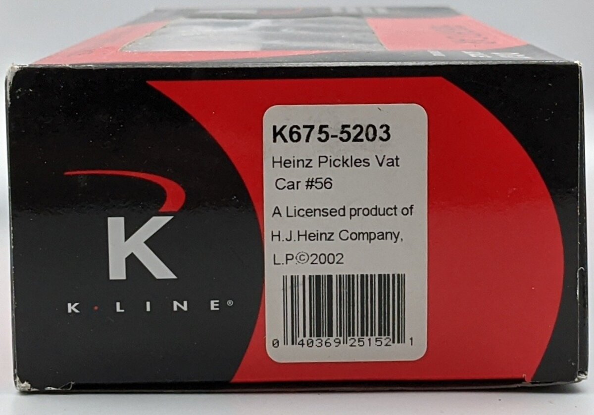 K-Line K675-5203 Heinz Pickles Vat Car #56 LN/Box