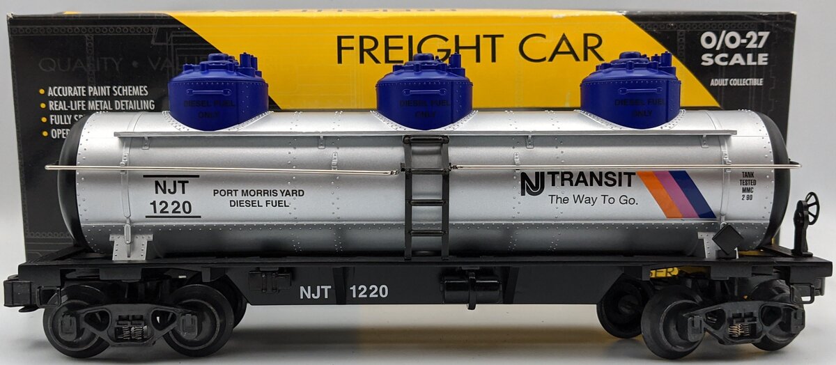K-Line K636-3933 O Gauge NJT Port Morris Triple Dome Tank Car LN/Box