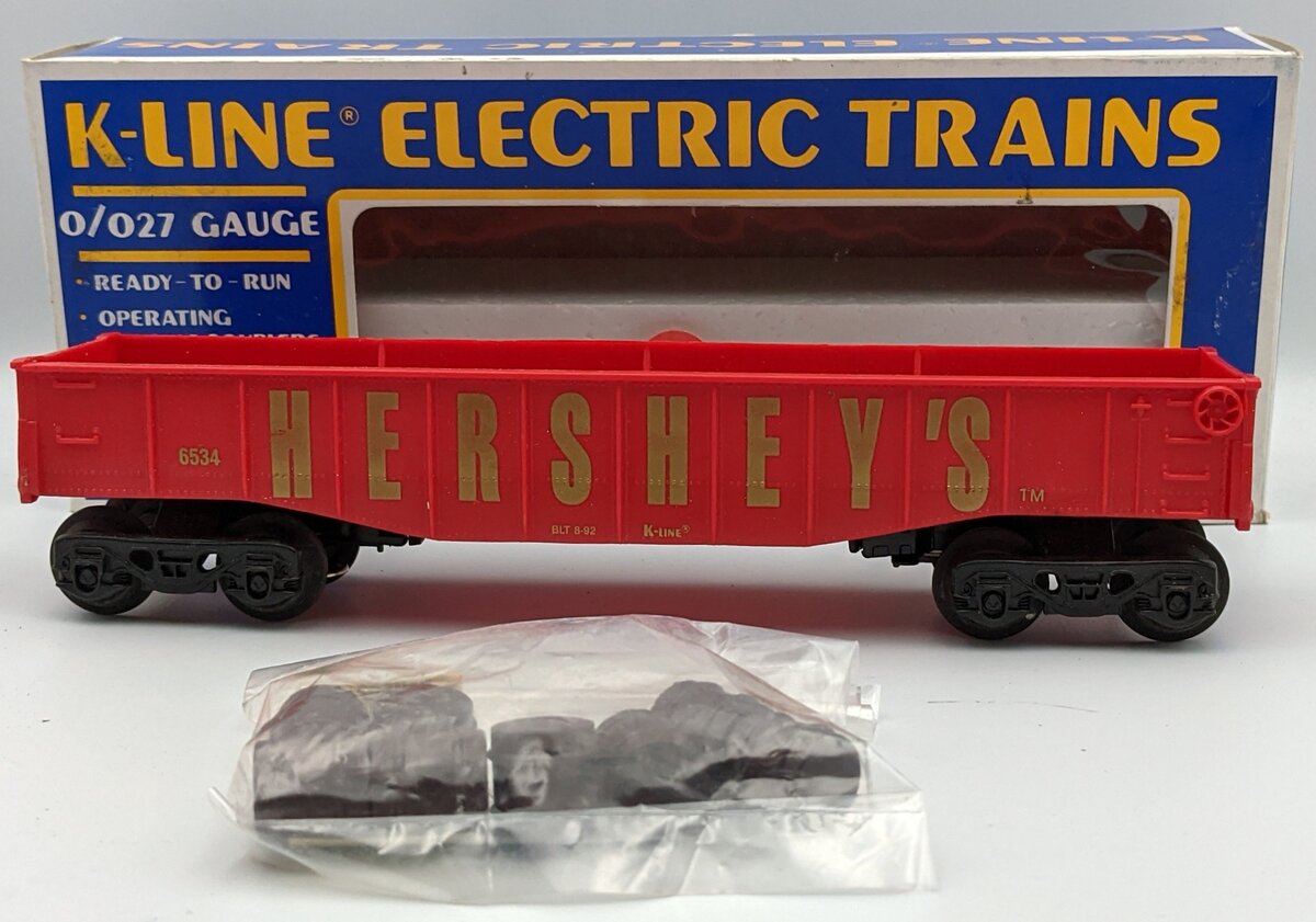 K-Line K-6534 O Hershey's Red Gondola w/Barrels NIB