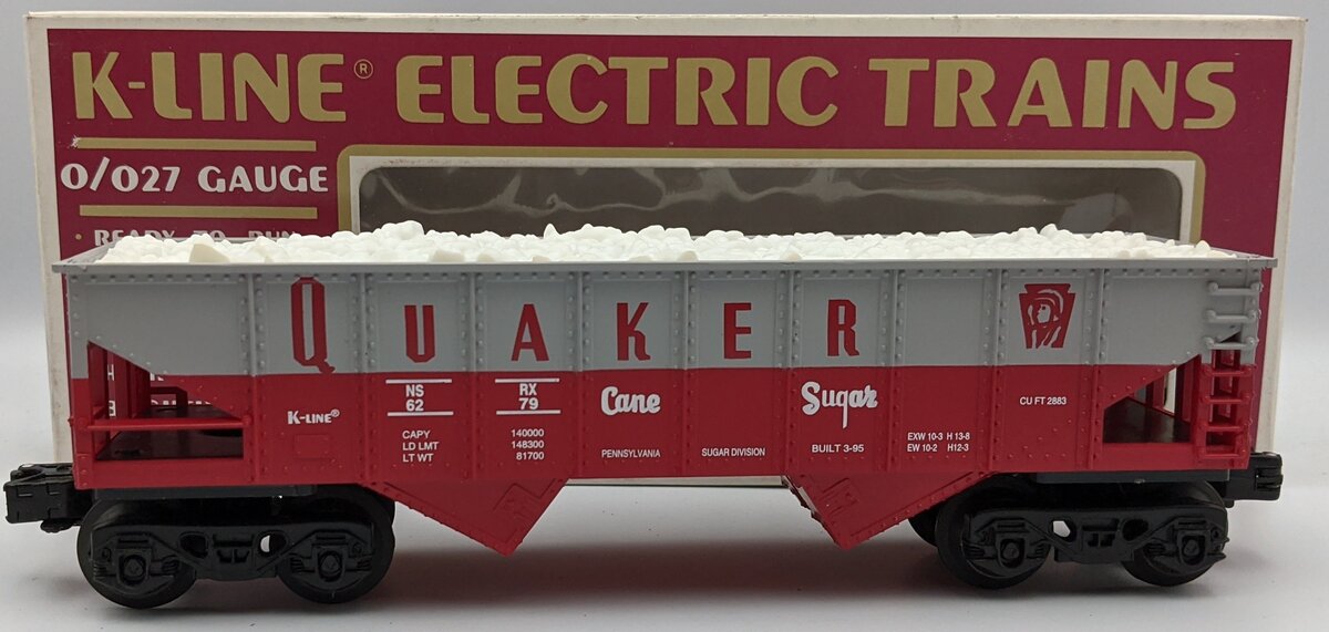 K-Line K6279 O Gauge Quaker Cane Sugar Classic Ribbed Hopper Car NIB
