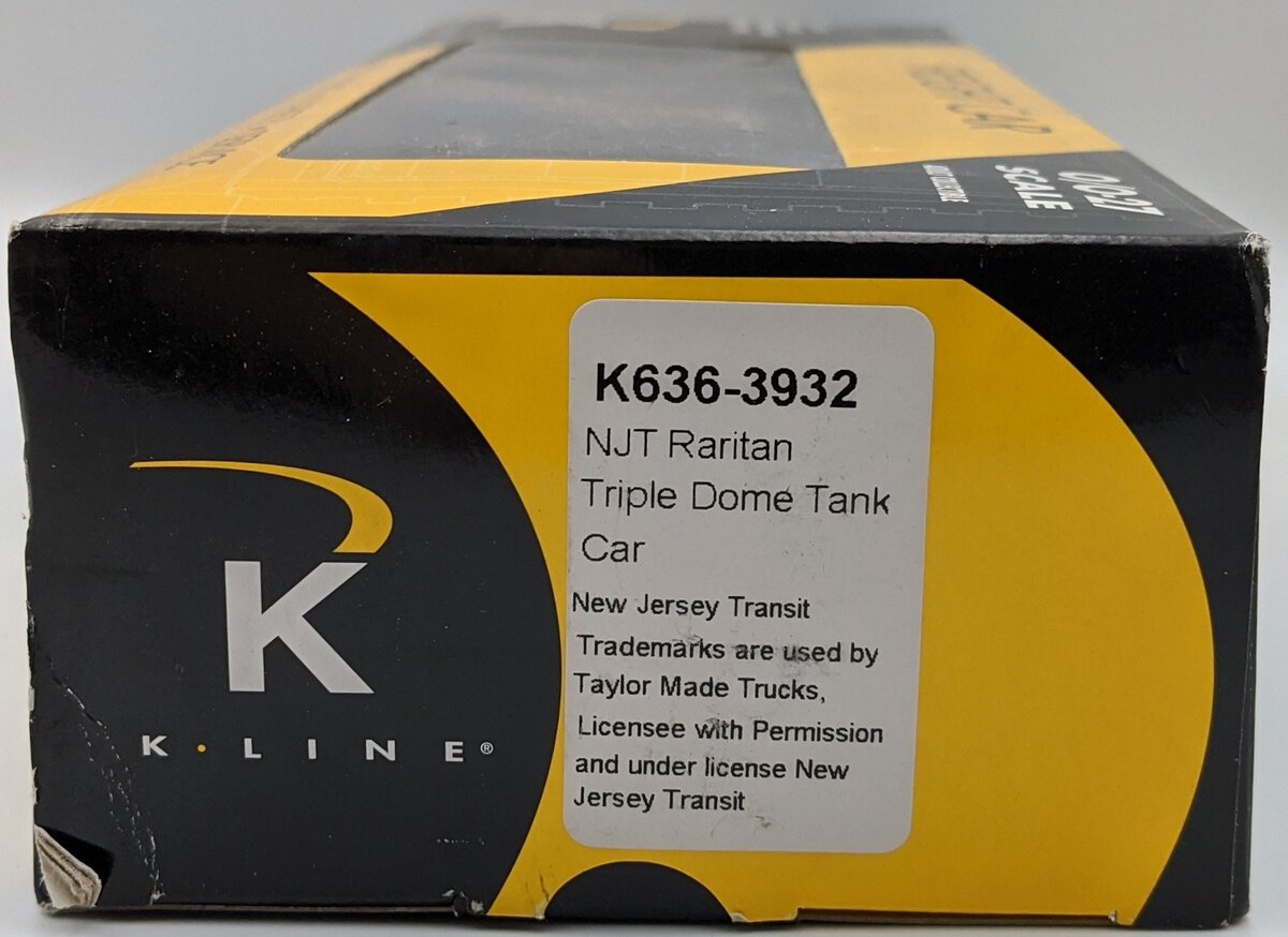 K-Line K636-3932 O Gauge NJT Raritan Triple Dome Tank Car #1202 LN/Box
