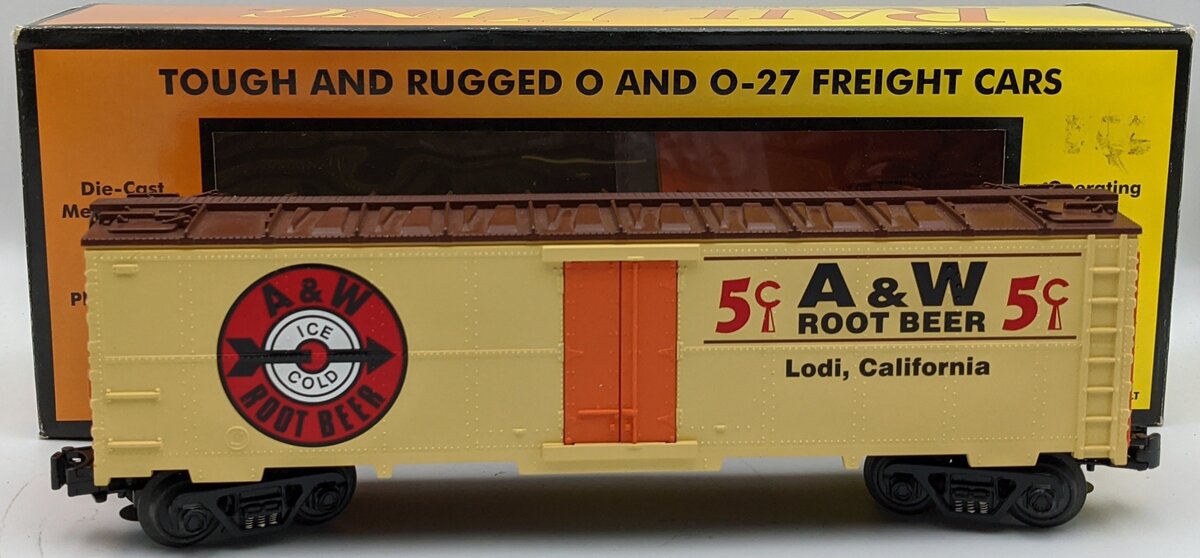 MTH 30-7837 O Gauge A&W Rootbeer Refrigerator Car LN/Box