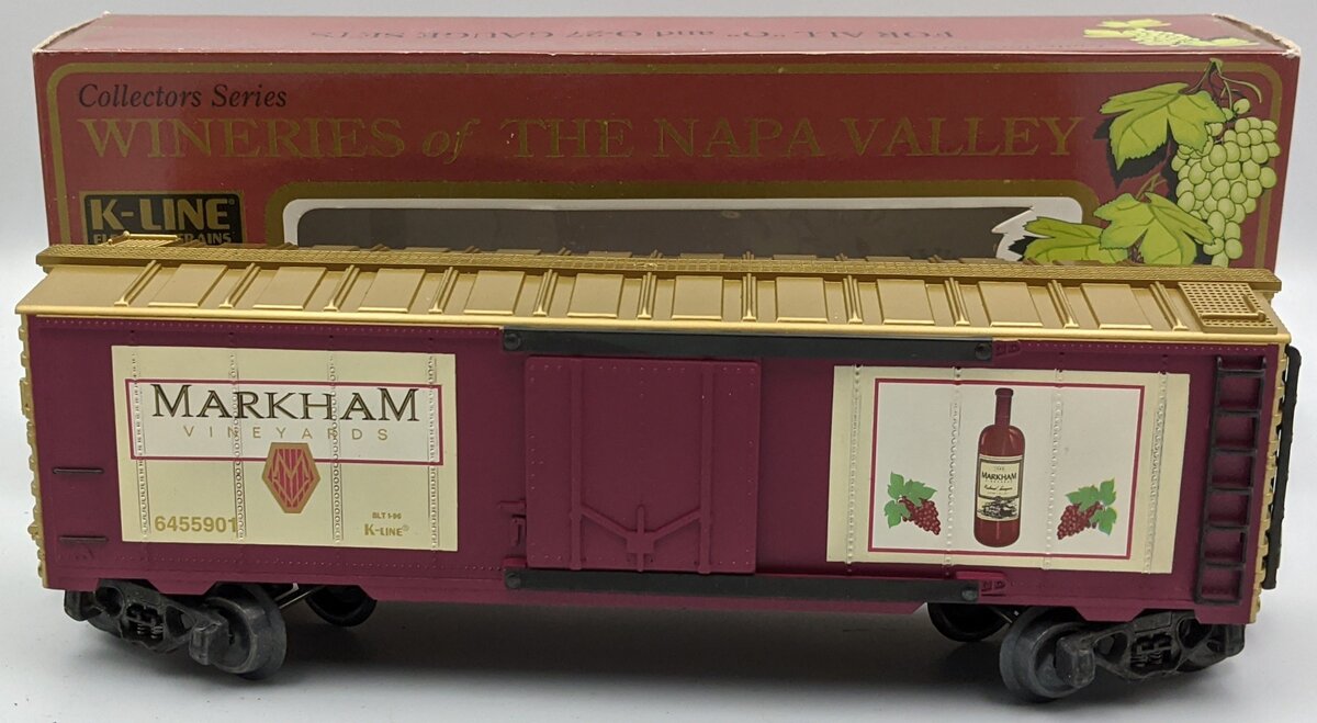 K-Line K645-5901 O Gauge Markham Vineyards Classic Reefer EX/Box