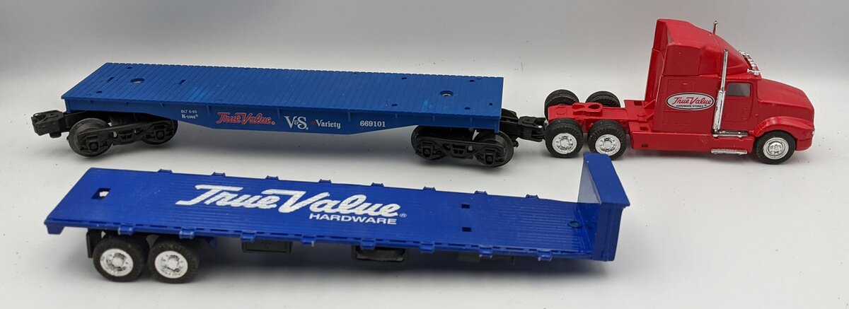 K-Line K-669101 Heavy Hauler Tractor Trailer Flatcar Set EX/Box