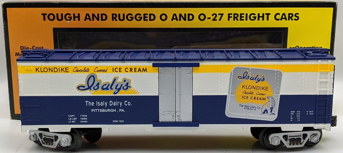 MTH 30-7874 O Gauge Isaly's Klondike Original Modern Reefer Car NIB