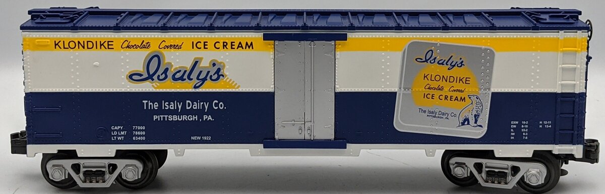 MTH 30-7874 O Gauge Isaly's Klondike Original Modern Reefer Car NIB