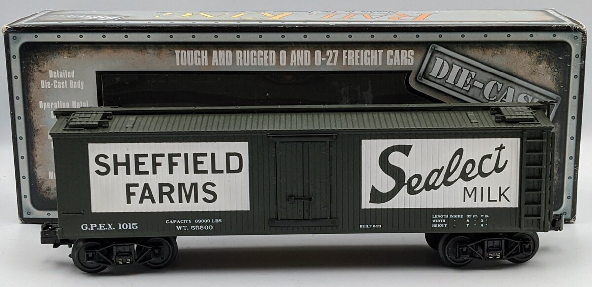 MTH 20-5534A O Gauge Sheffield Farms Die-Cast Refrigerator Car #1015 LN/Box