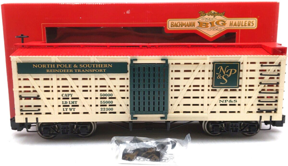 Bachmann 98140 G Scale Reindeer Transport Stock Car LN/Box