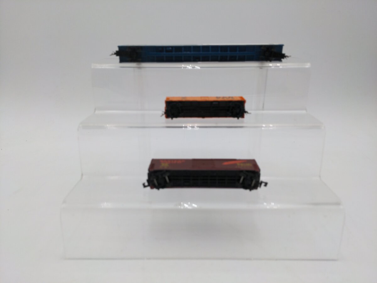 BevBel, Con-Cor And Micro-Trains N Scale Assorted Train Cars [3] EX/Box